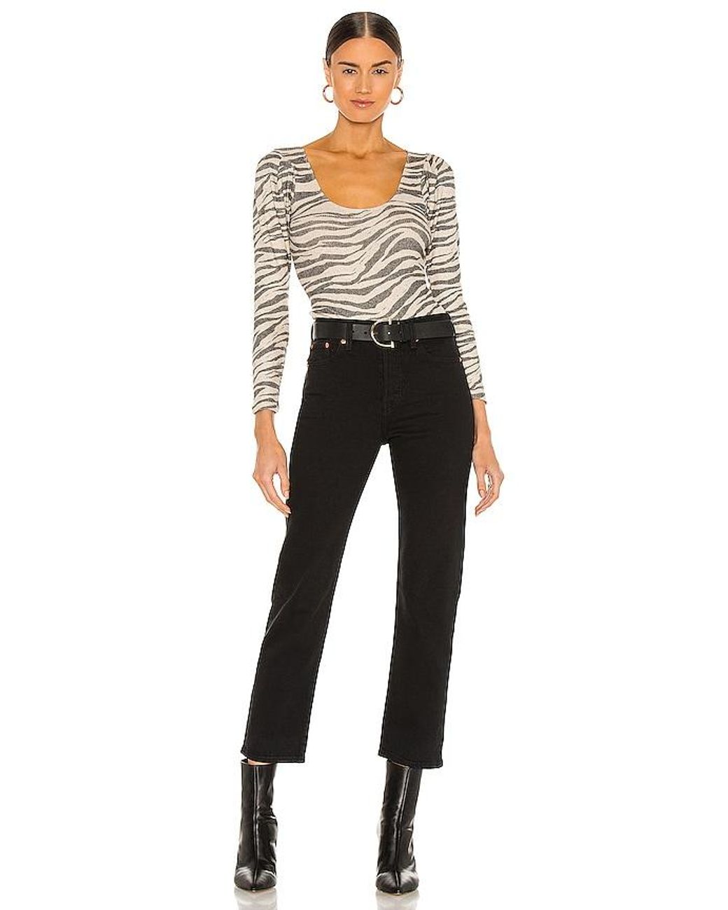 Levi's Black Wedgie Straight Ankle Jeans