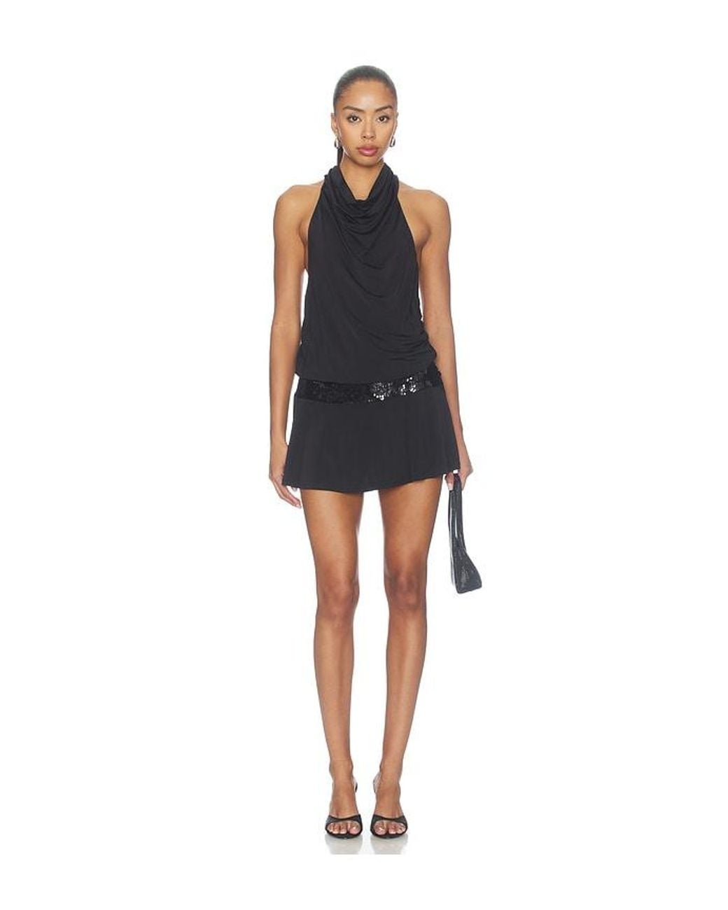 superdown Black Penelopy Halter Mini Dress