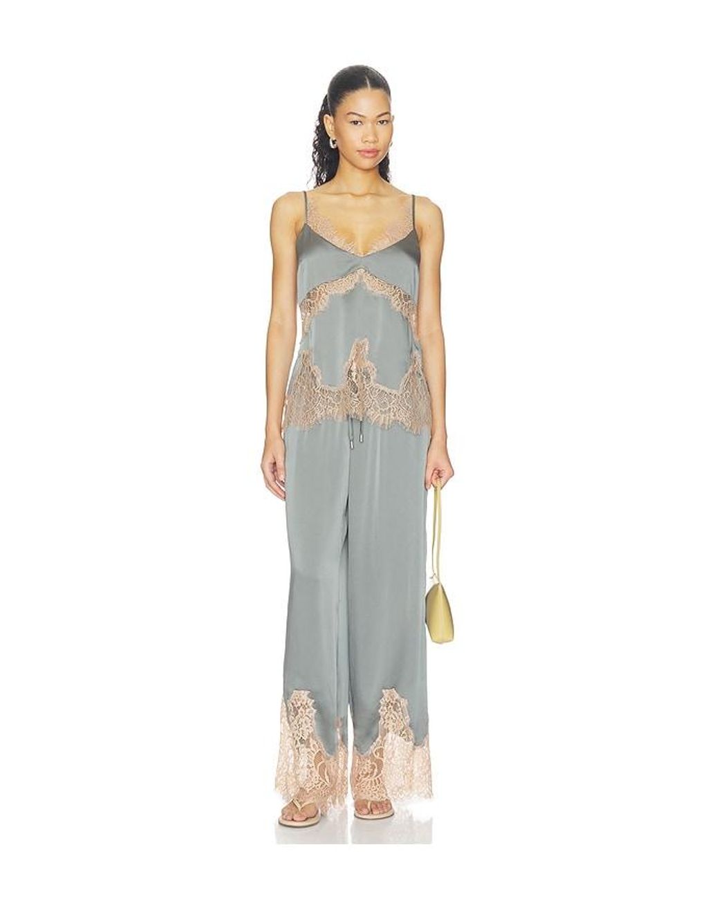 L'Agence Gray 'Agence Mirel Lace Trim Drawstring Pant