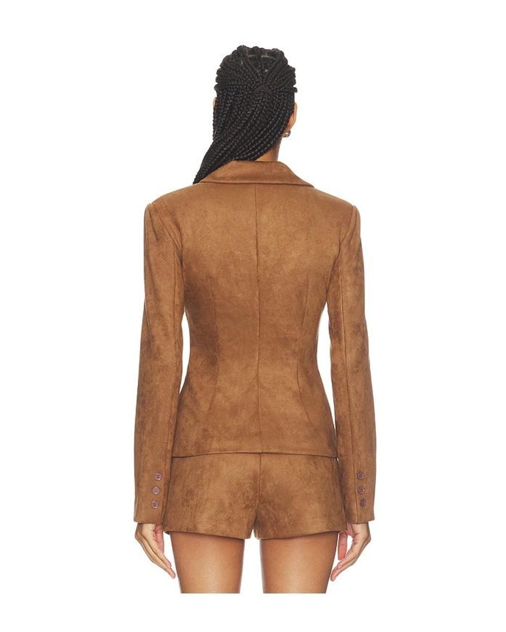 ALL THE WAYS Brown Kylli Faux Suede Blazer
