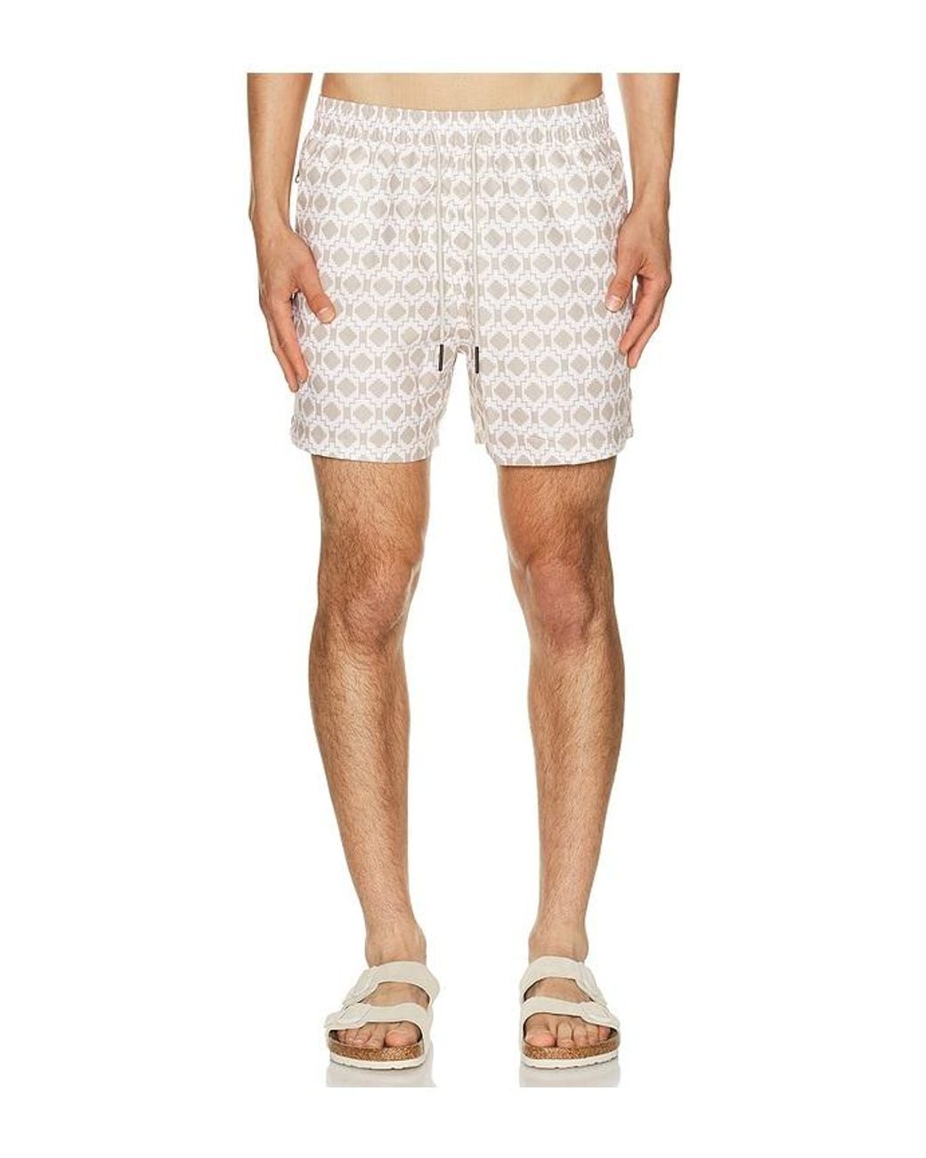 Oas White Mitu Swim Shorts for men