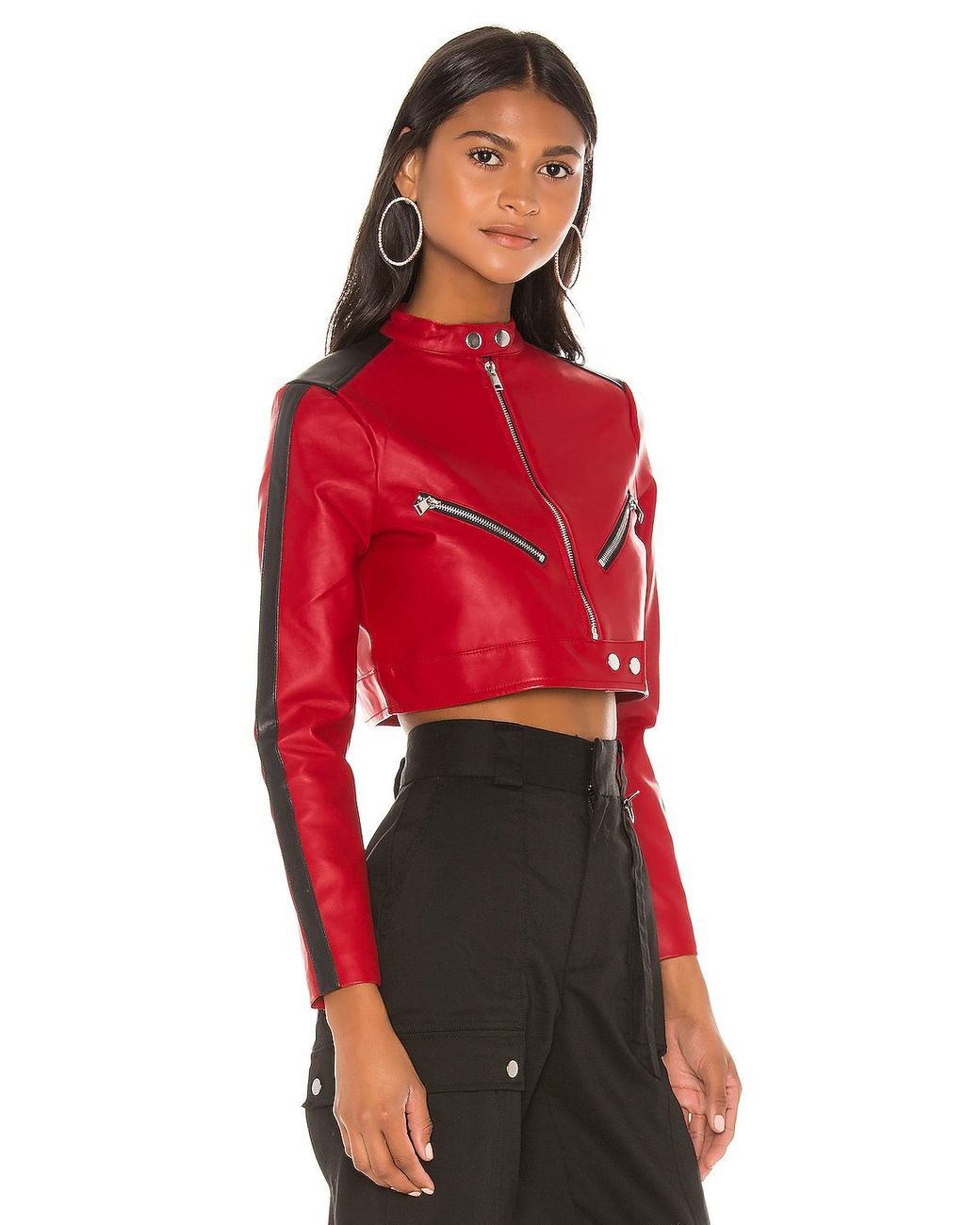 Red jacket cropped sale