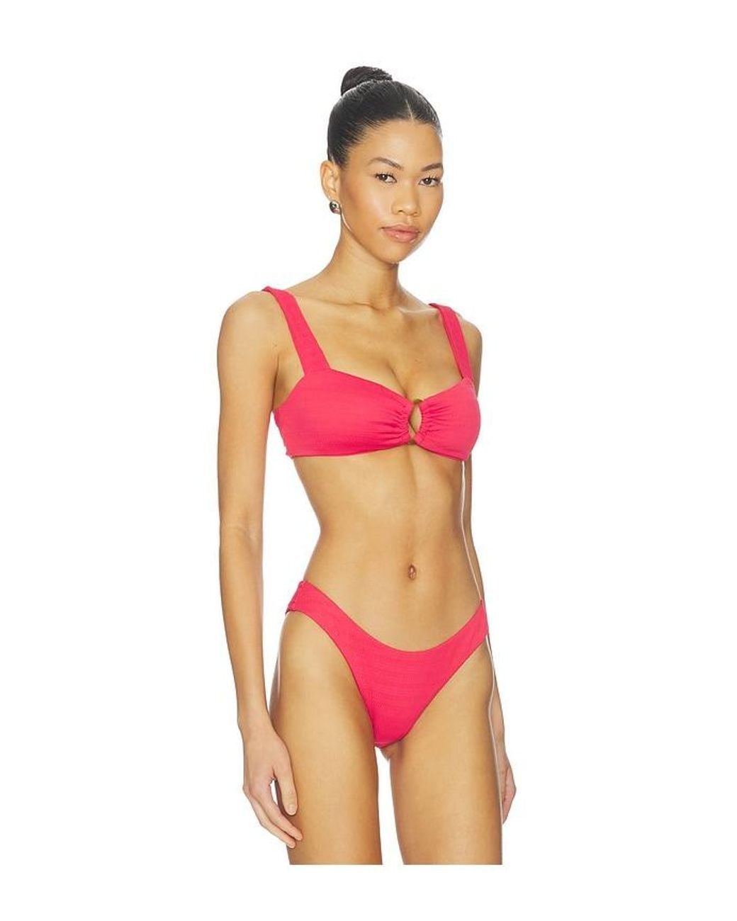 LSPACE Pink Pucker Willow Top