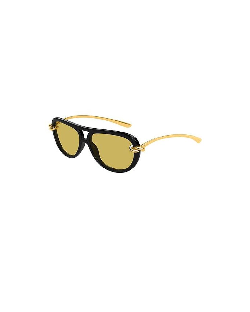 Bottega Veneta Yellow Oval Sunglasses
