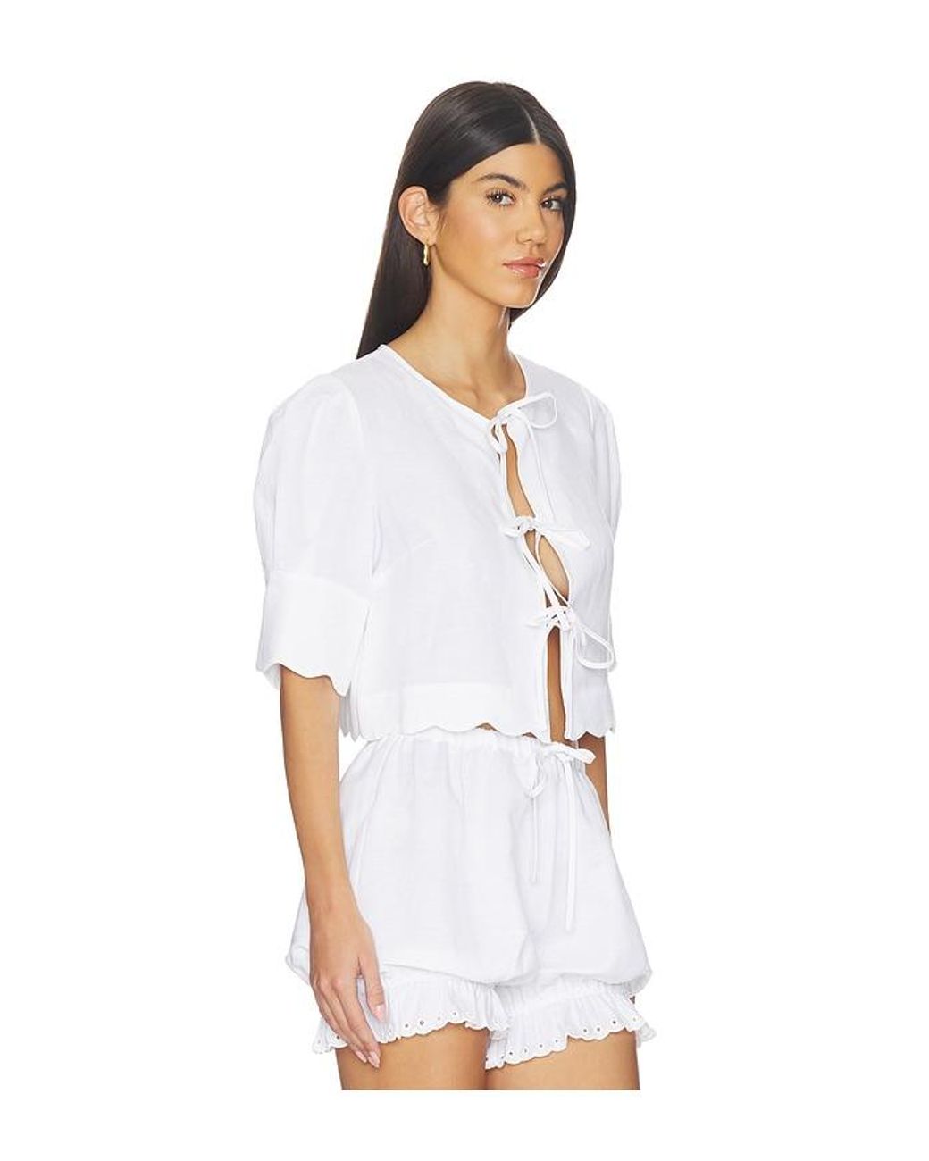 Sister NY White Scalloped Top