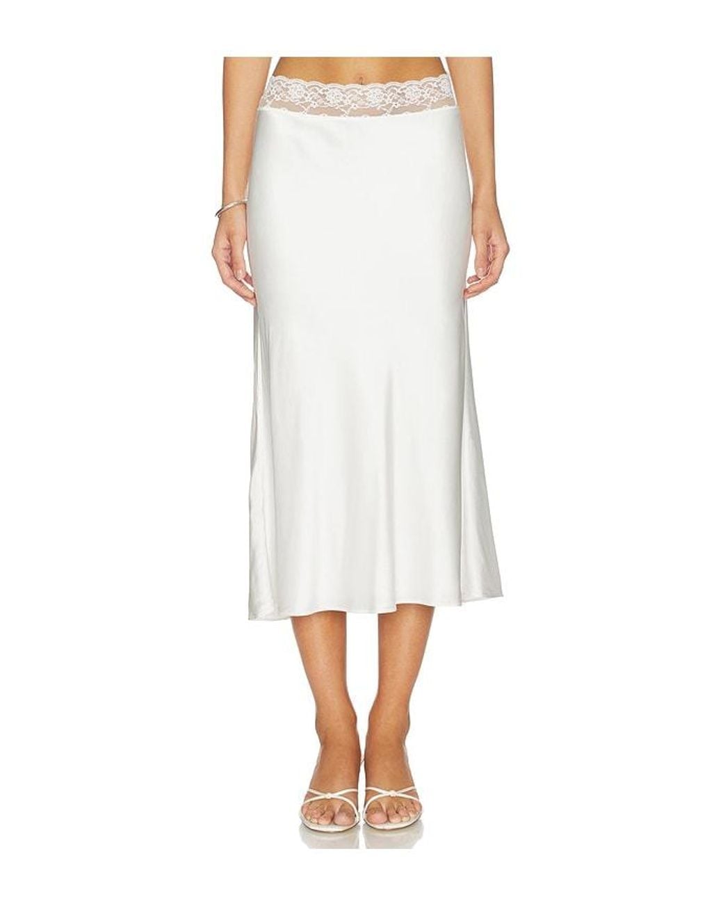 Lovers + Friends White Cierra Midi Skirt