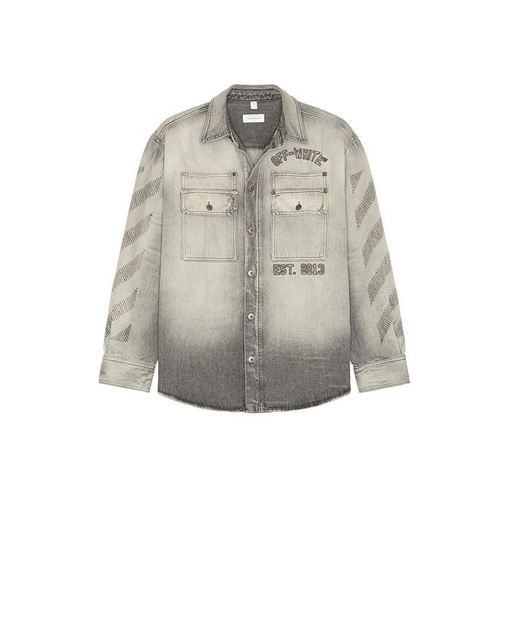 Off-White c/o Virgil Abloh Blue Denim Military Overshirt for men