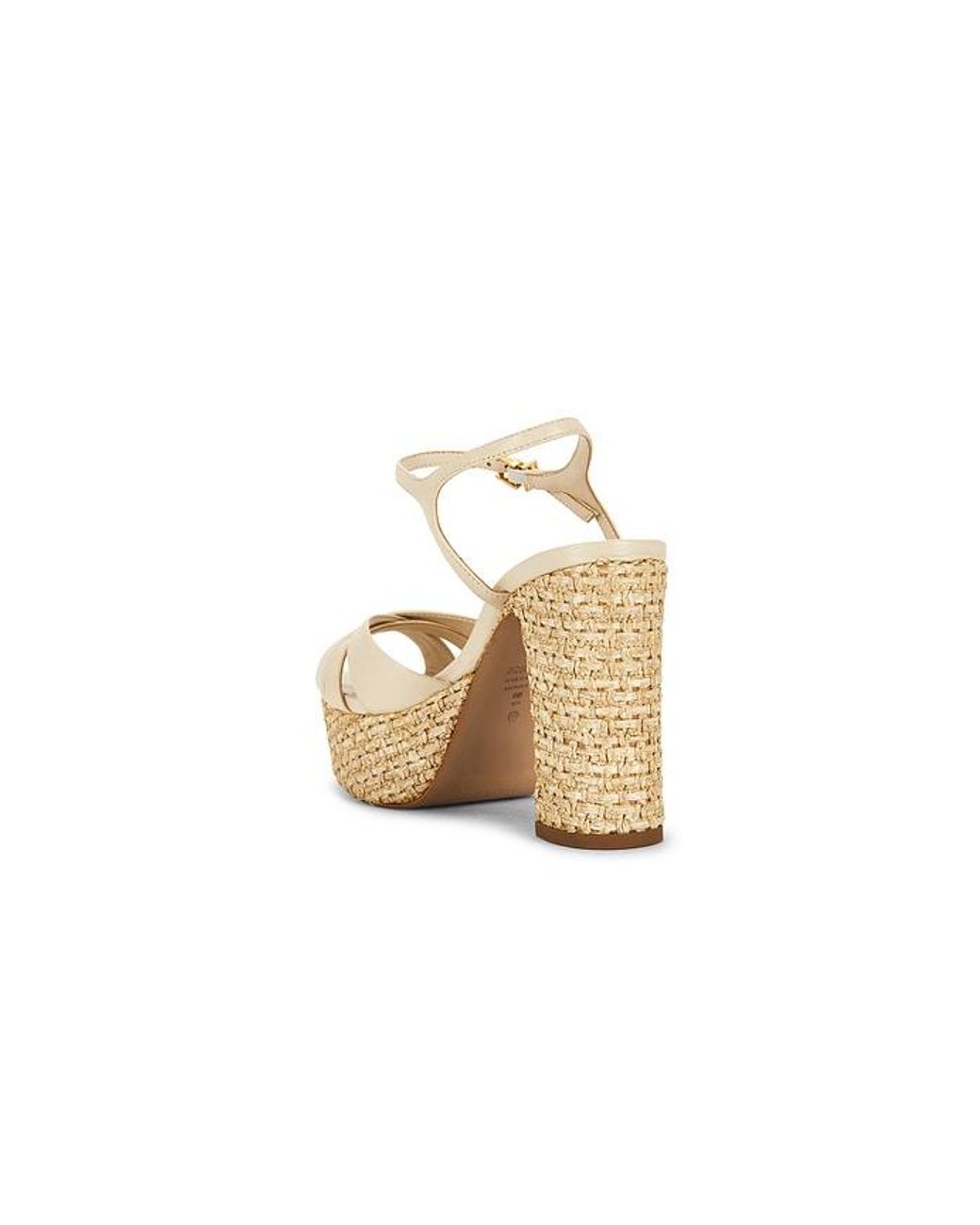 SCHUTZ SHOES White Keefa Raffia Platform Sandal