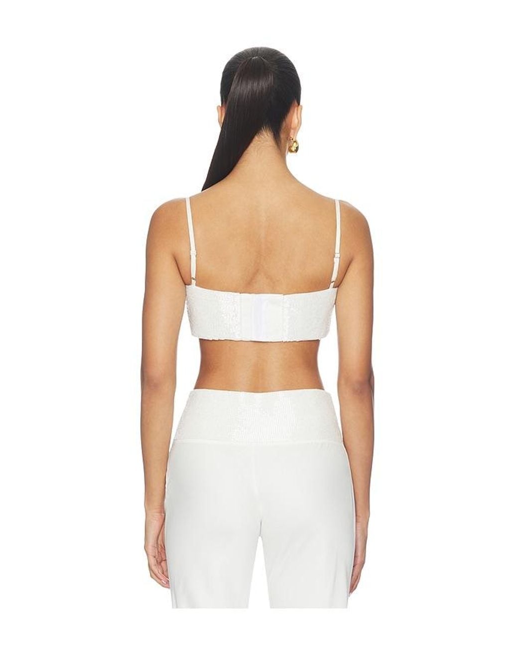 Asta Resort White Iris Hand Beaded Bralette