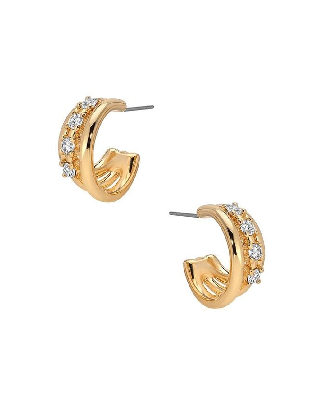 Ettika Metallic Mini Gleam Hoop Earrings