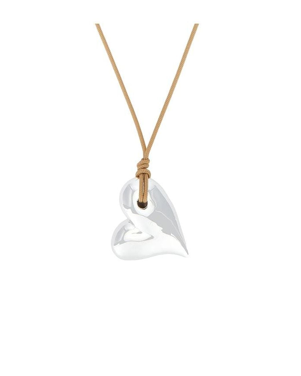 Jenny Bird Metallic Mega Art Heart On A String Necklace