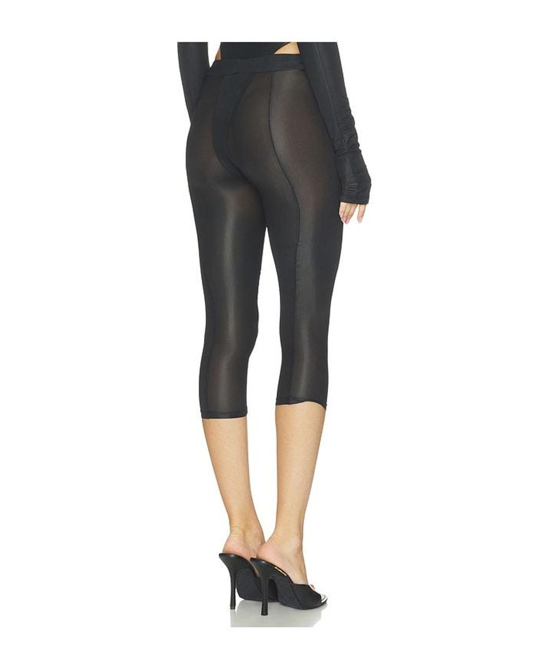LAQUAN SMITH Black Solid Capri