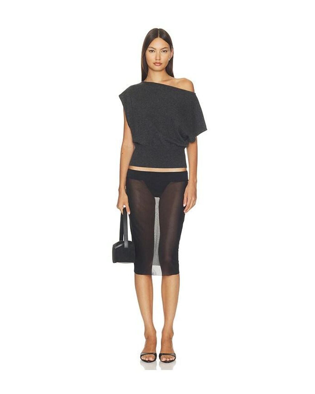 St. Agni Black Cashmere Asymm Top