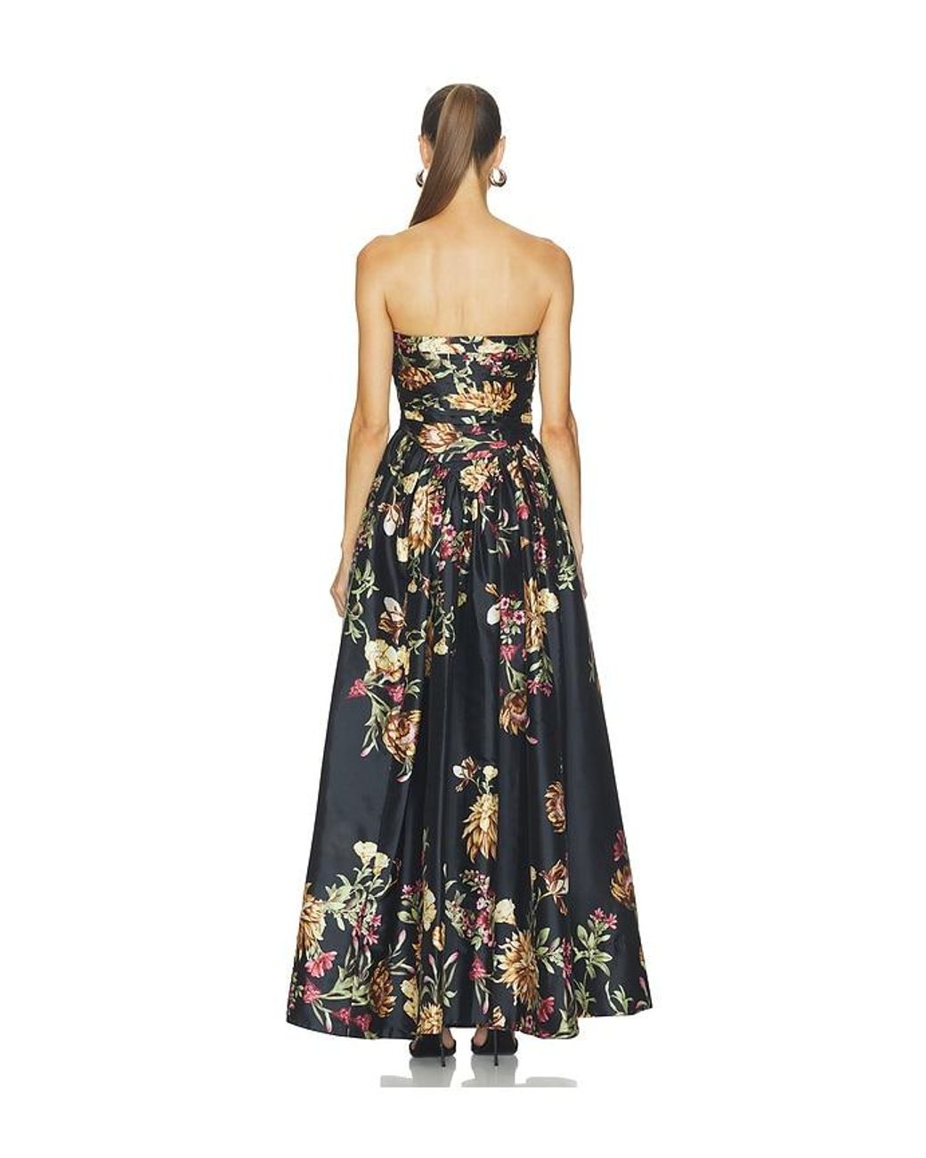 Hemant & Nandita White Ruched Long Dress