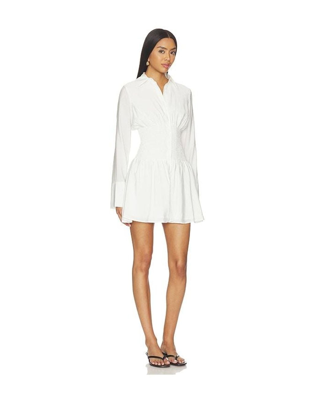 ALL THE WAYS White Clementine Button Up Mini Dress