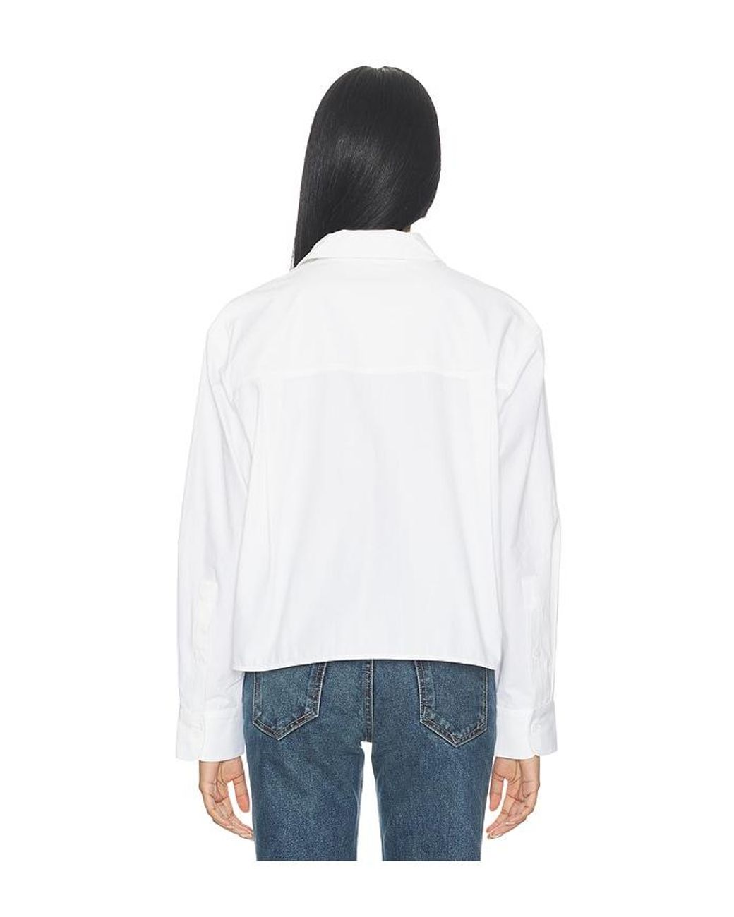 Anine Bing White Scott Cropped Shirt