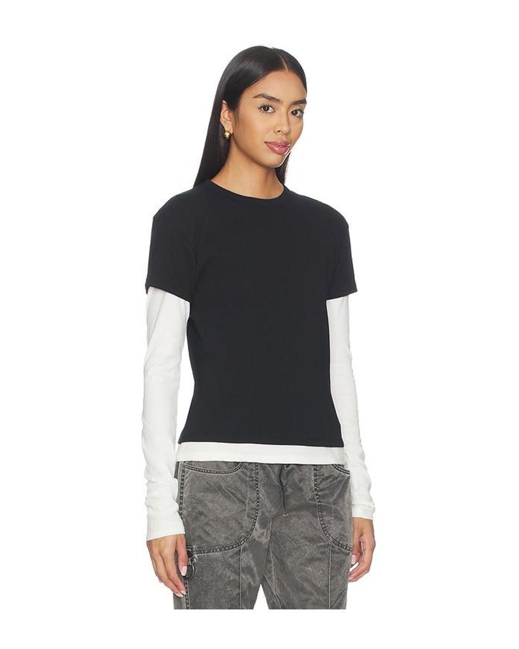EB DENIM Black Rory Layered Long Sleeve
