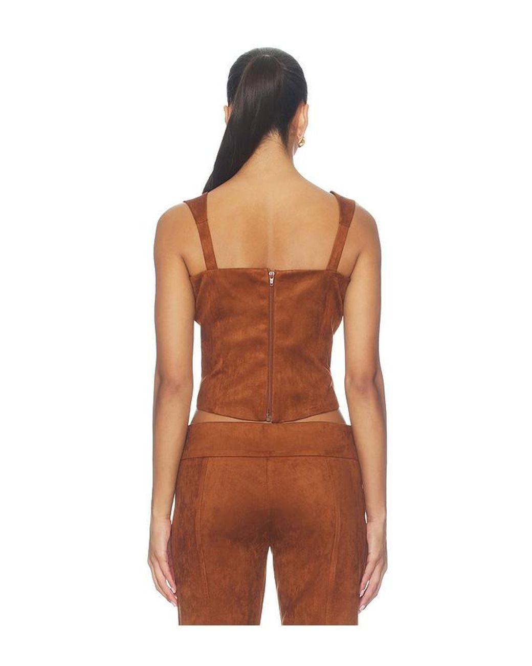 Amanda Uprichard Brown X Revolve Ceronne Suede Top