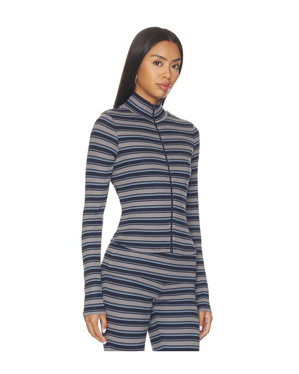 AFRM Blue Navarro Zip Up Top