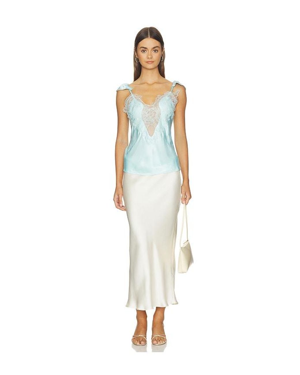 Bardot Blue Ivy Lace Detail Camisole