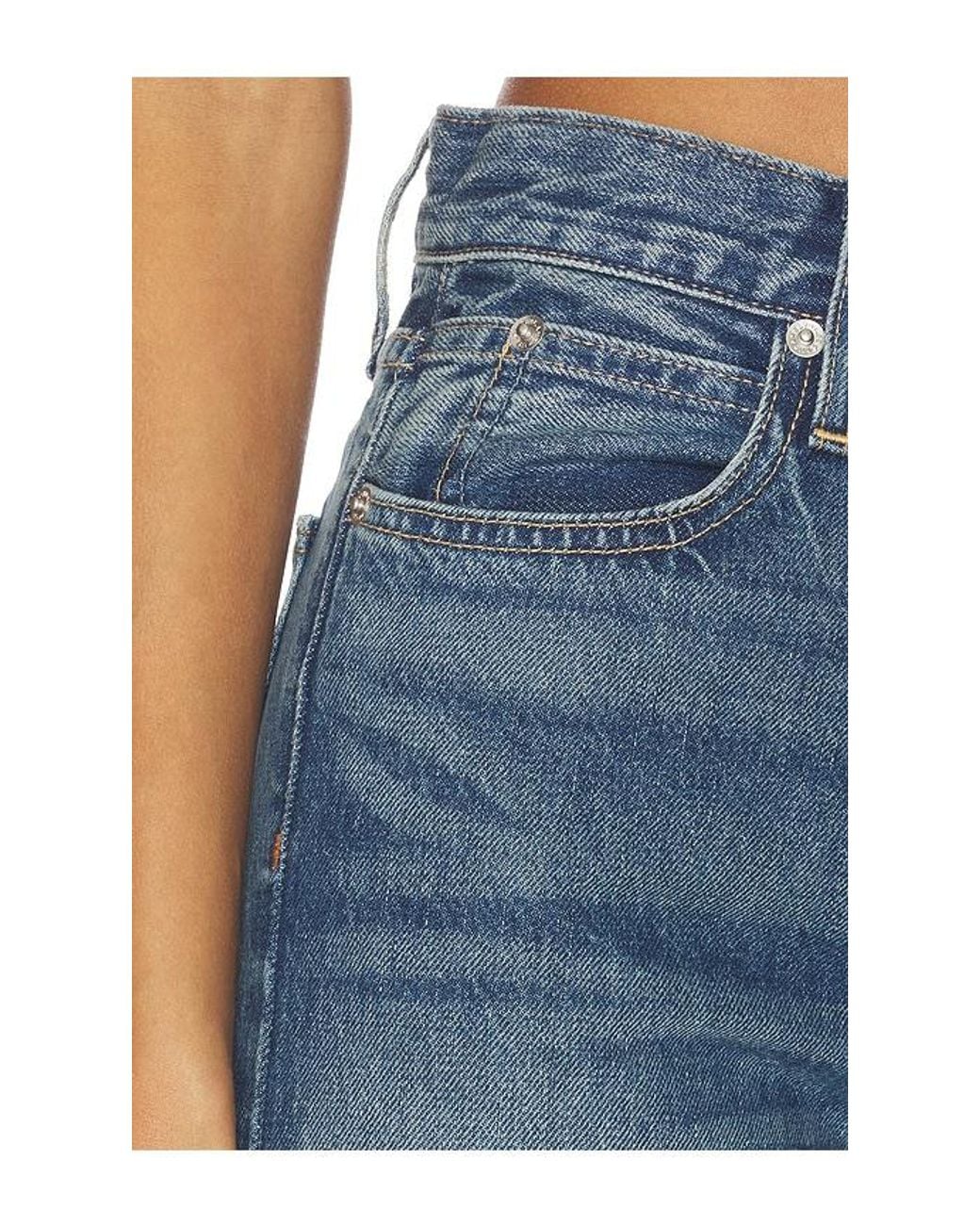 SLVRLAKE Denim Blue Grace High Rise Wide Leg Jeans