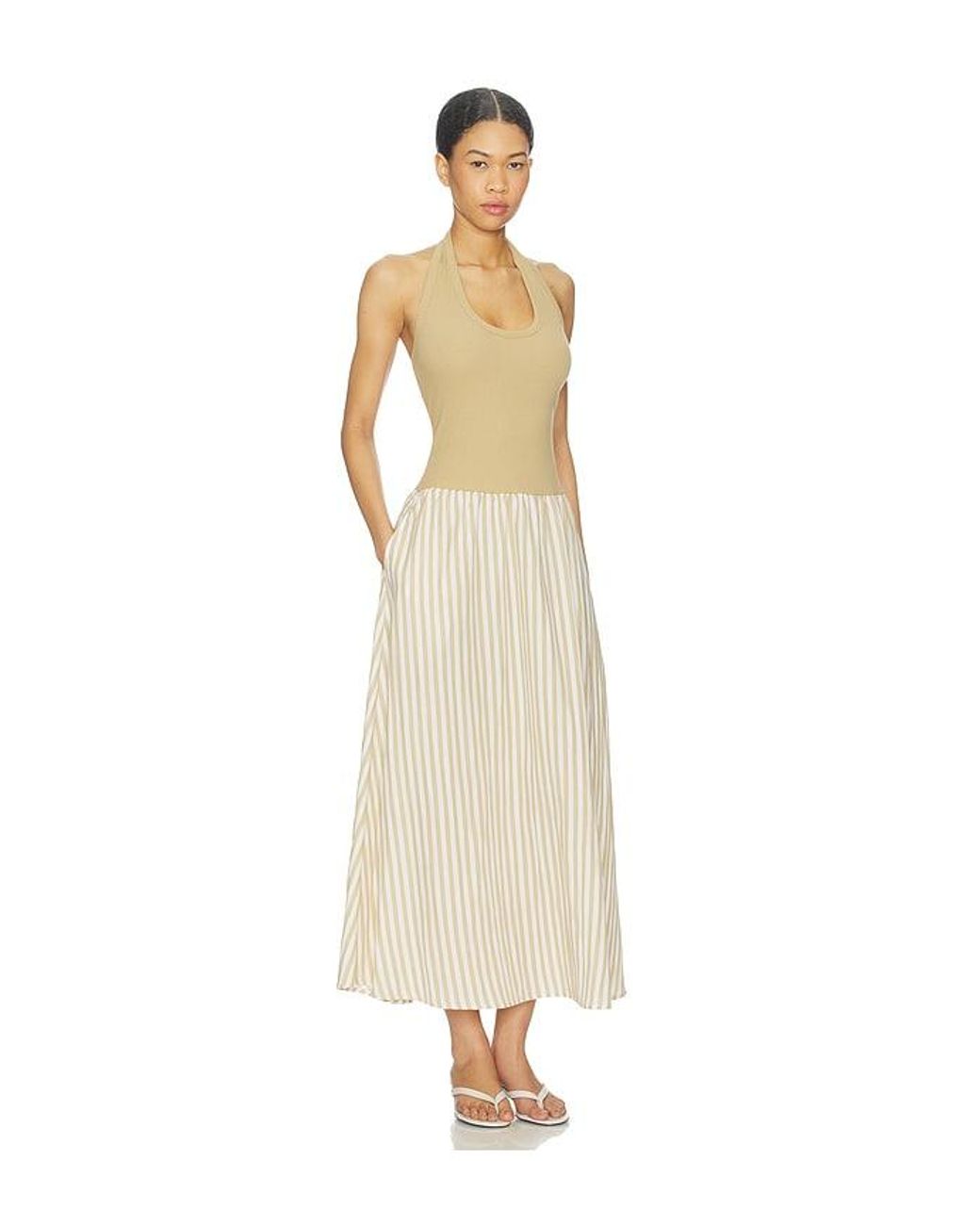 LNA White Hart Halter Dress