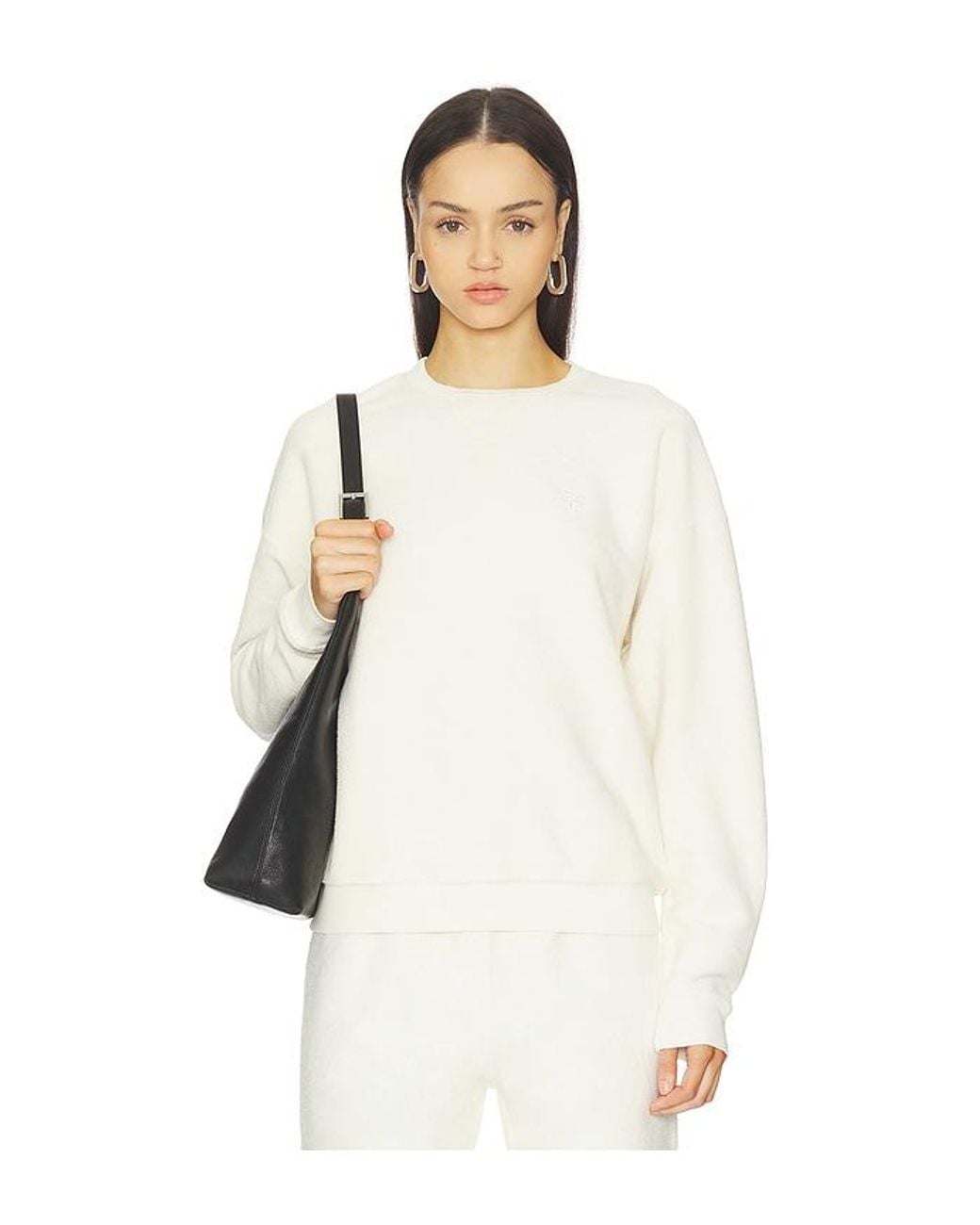 ÉTERNE White Classic Reverse French Terry Crew Sweatshirt