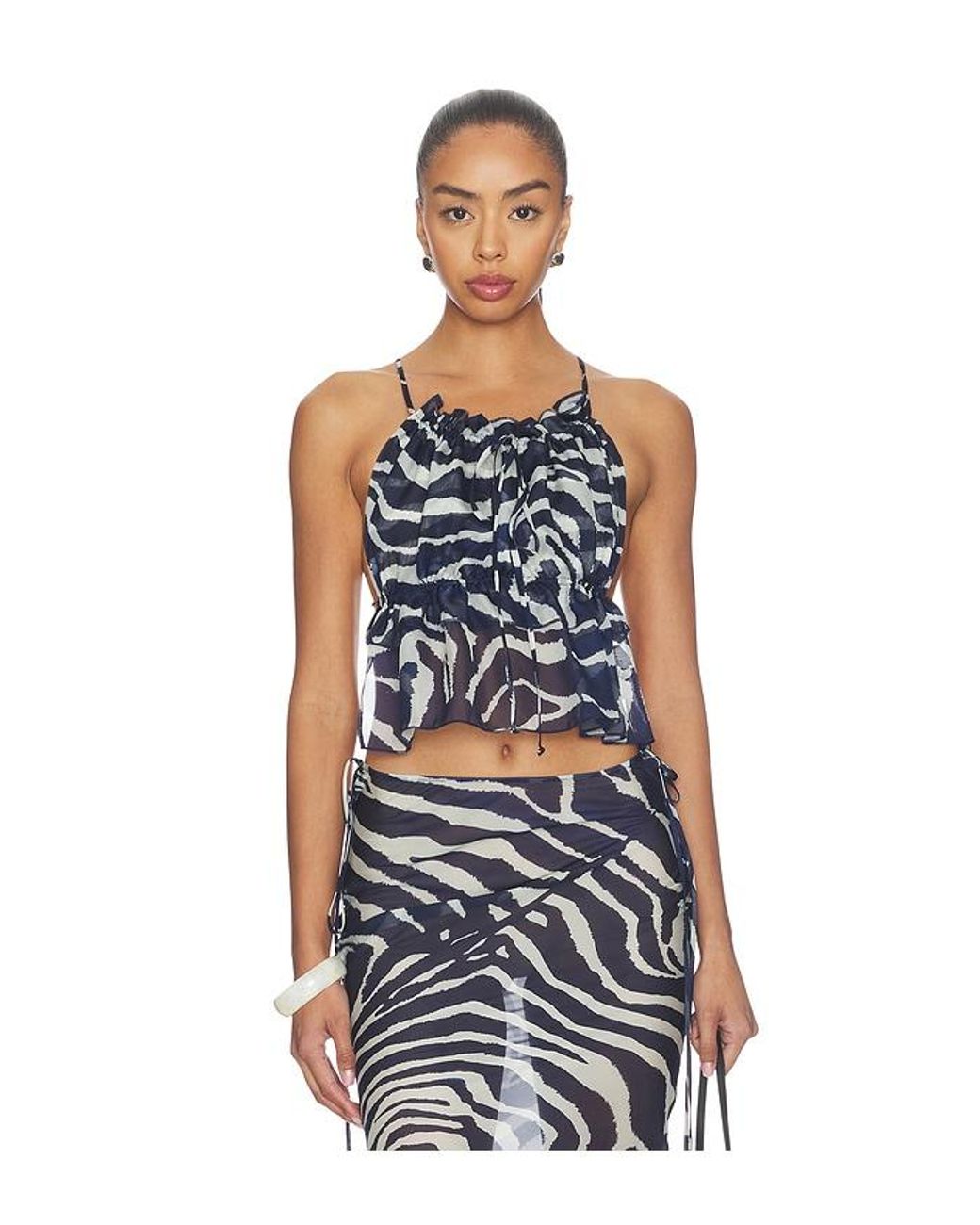 Reina Olga White Maronti Top
