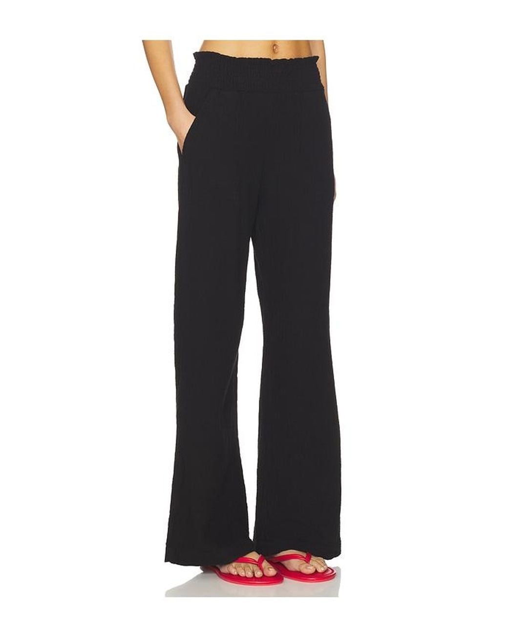 Bobi Black Wide Leg Beach Pant