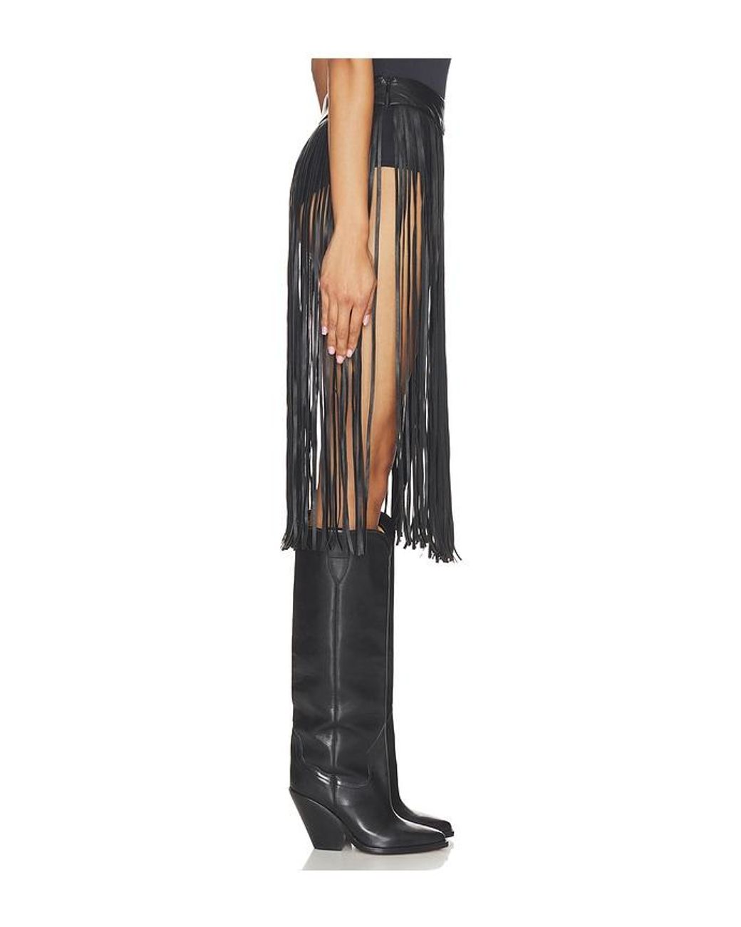 Kim Shui Black Short With Side Fringe