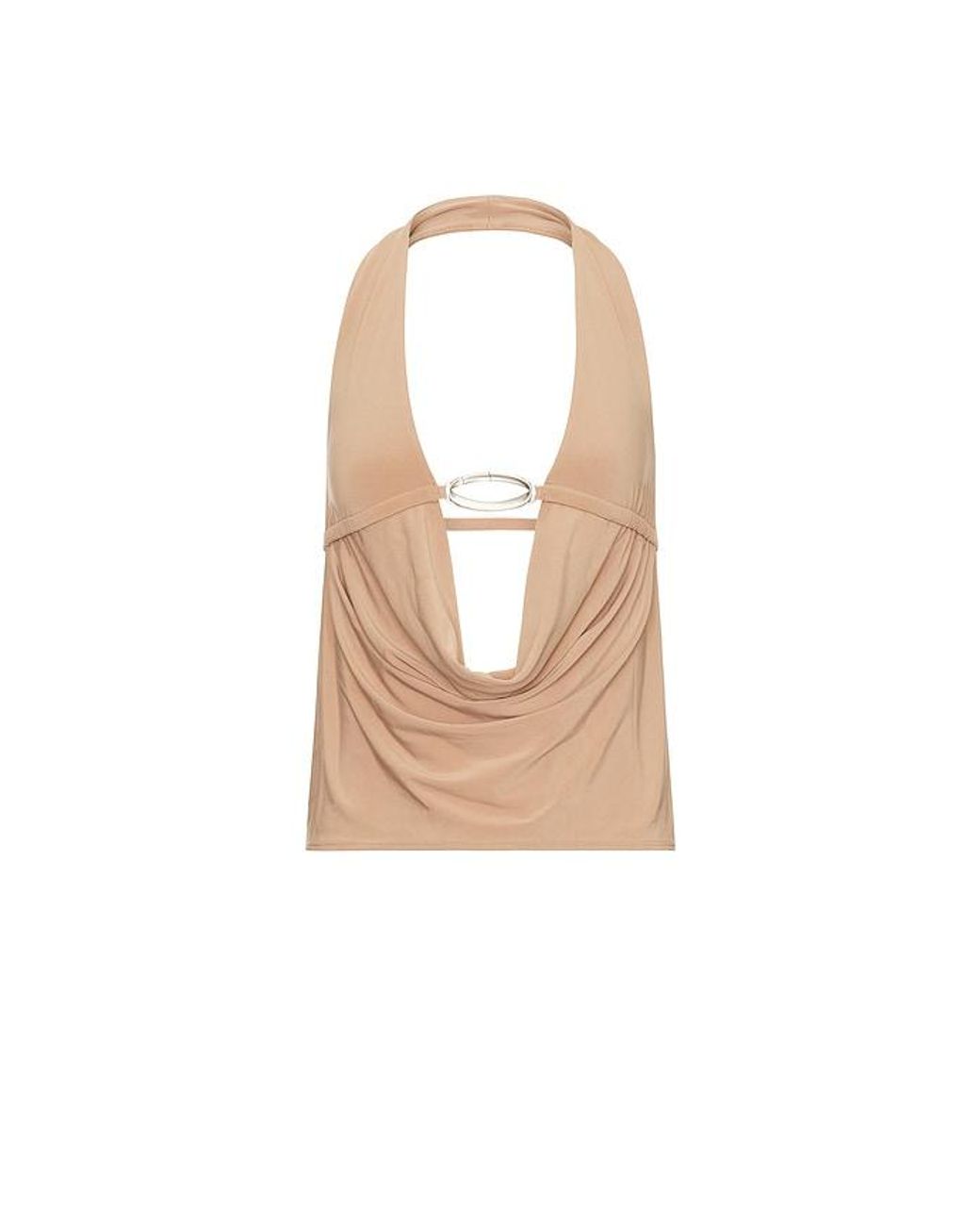 HAELO Black Cowl Halter Top