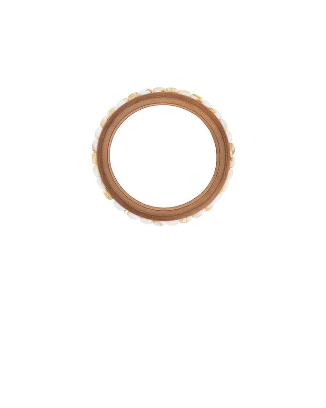 petit moments White Wooden Beaded Cuff
