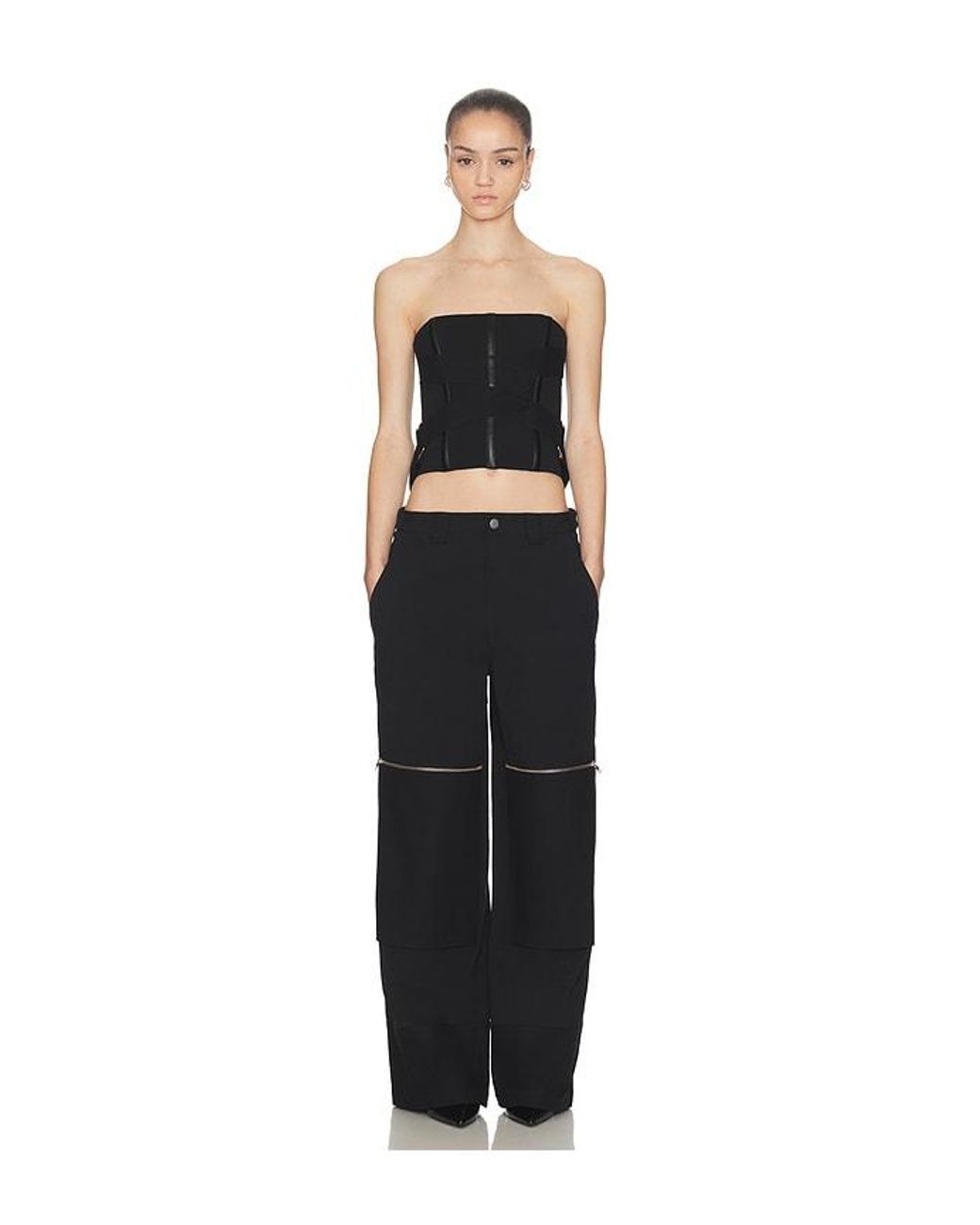 HAELO Black Flex Waist Zip Cargo Pant