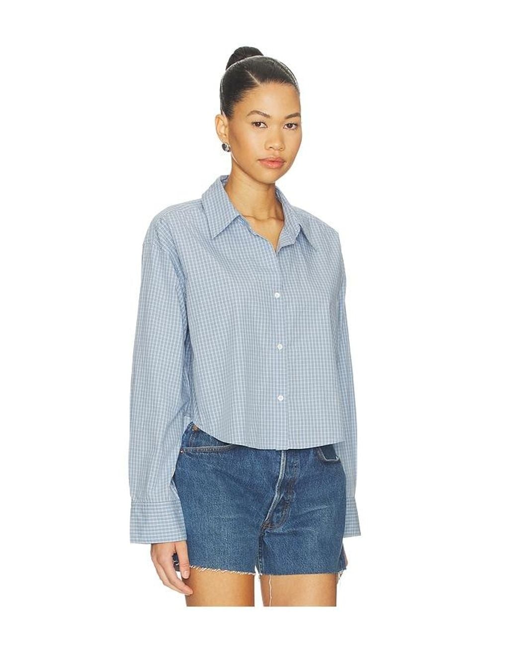 Citizens of Humanity Blue Ana Cropped Shirt