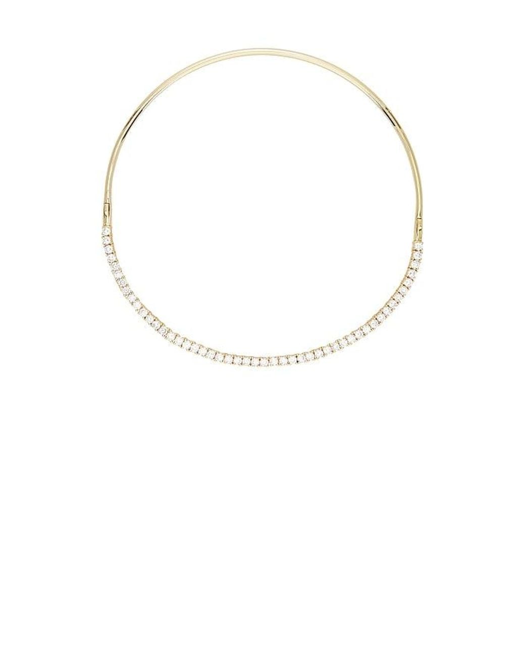 By Adina Eden Metallic Cz Half Tennis Collar Choker