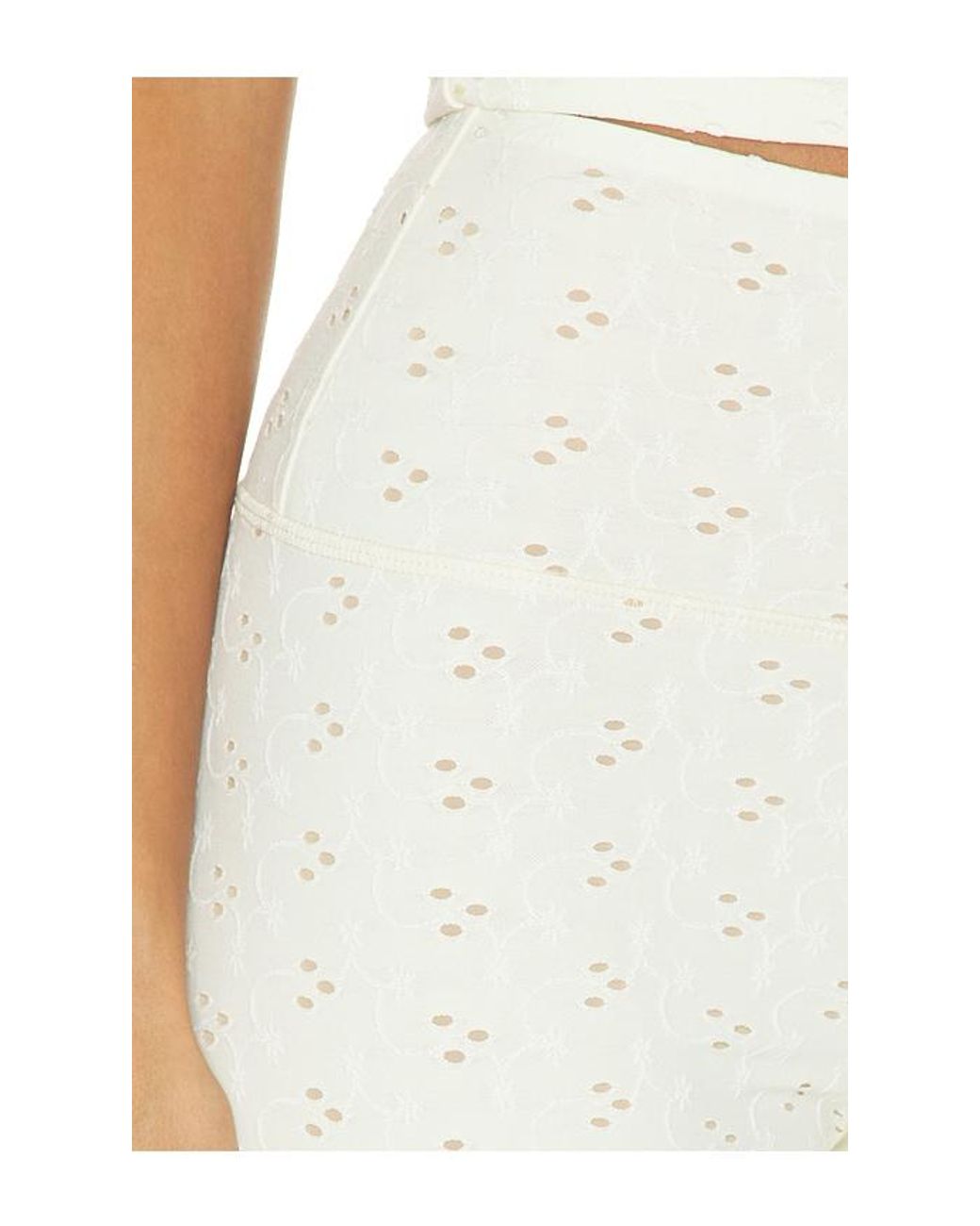 Strut-this White The Eyelet Capri Pant