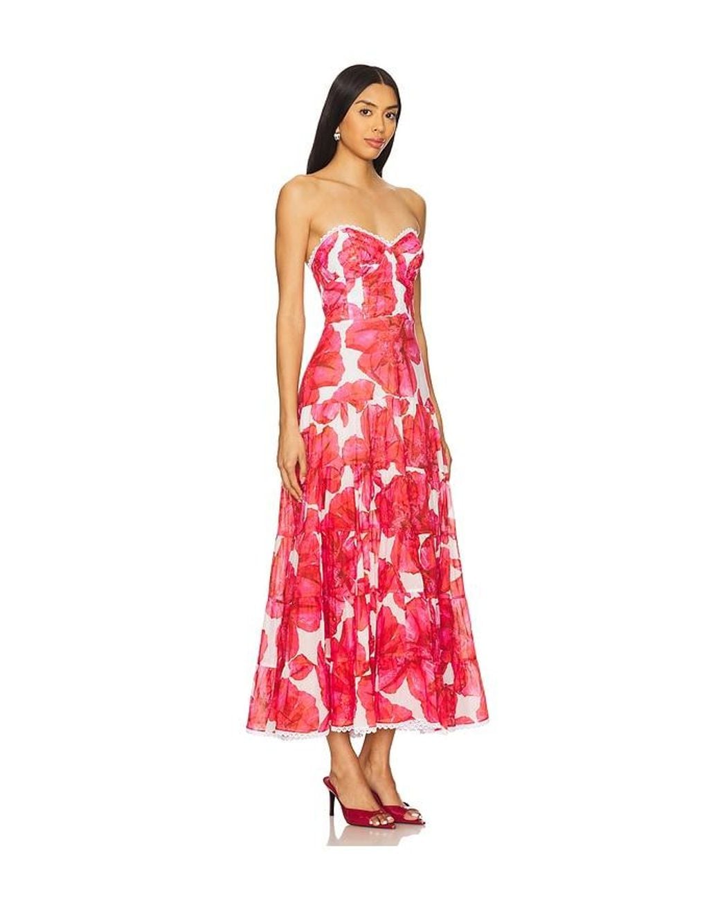 Charo Ruiz Red Ambar Long Dress