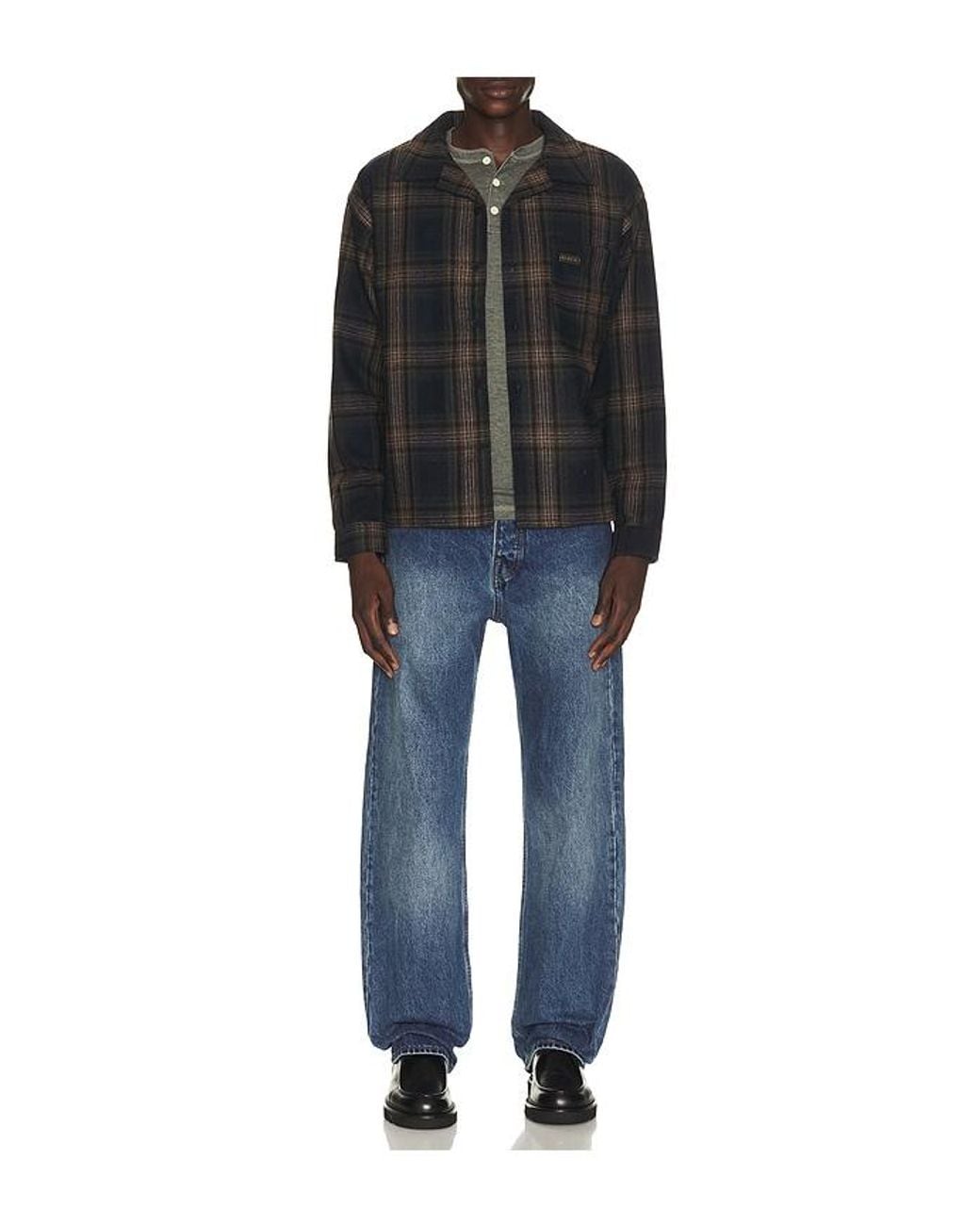 Honor The Gift Black Plaid Flannel Long Sleeve Overshirt for men