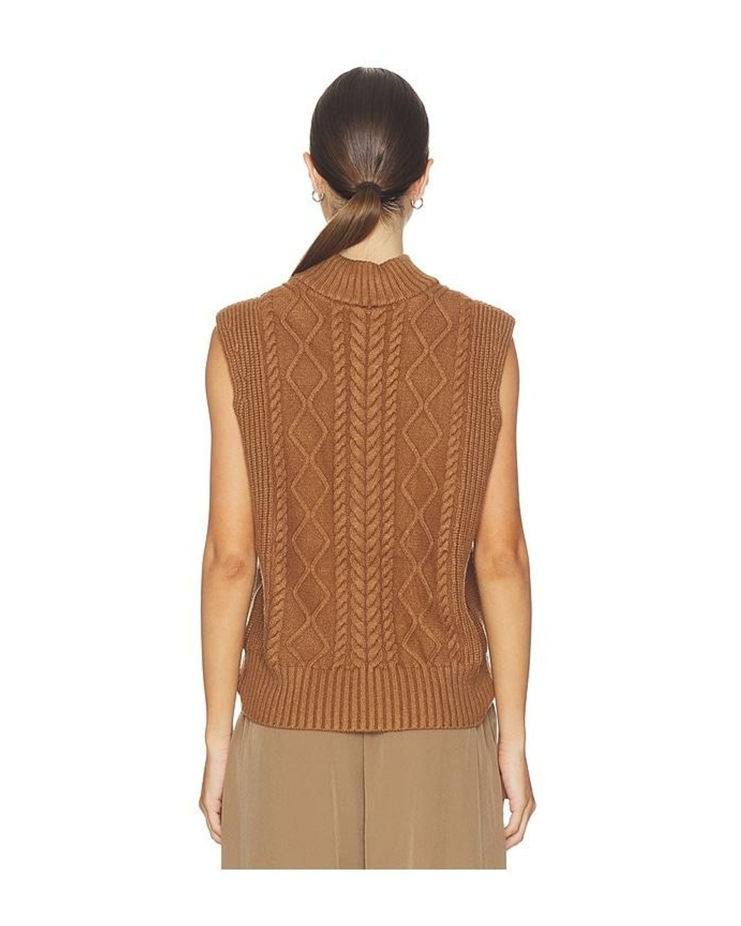Varley Brown Joilette Roll Neck Vest Top