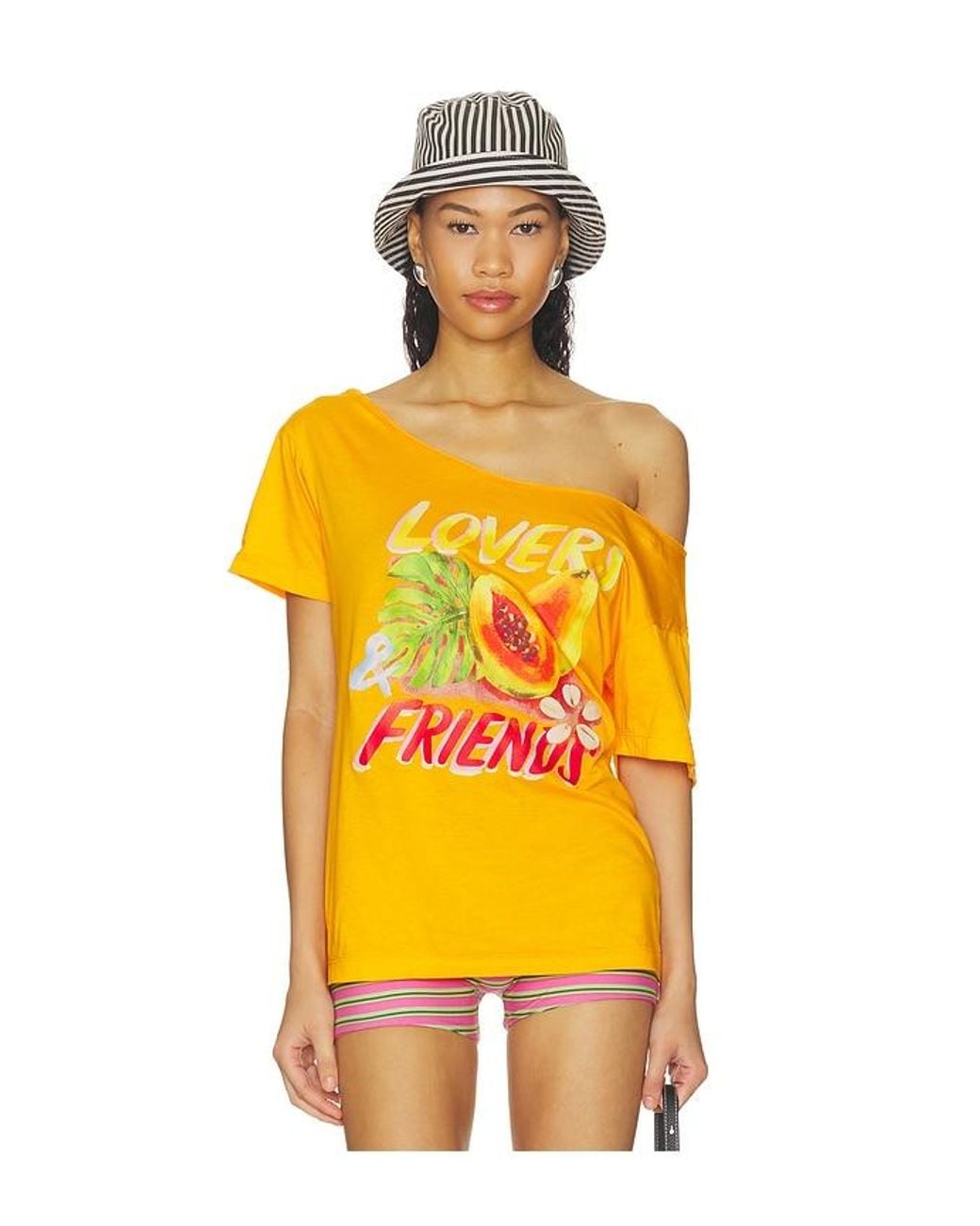 Lovers + Friends Yellow Tahiti Tee