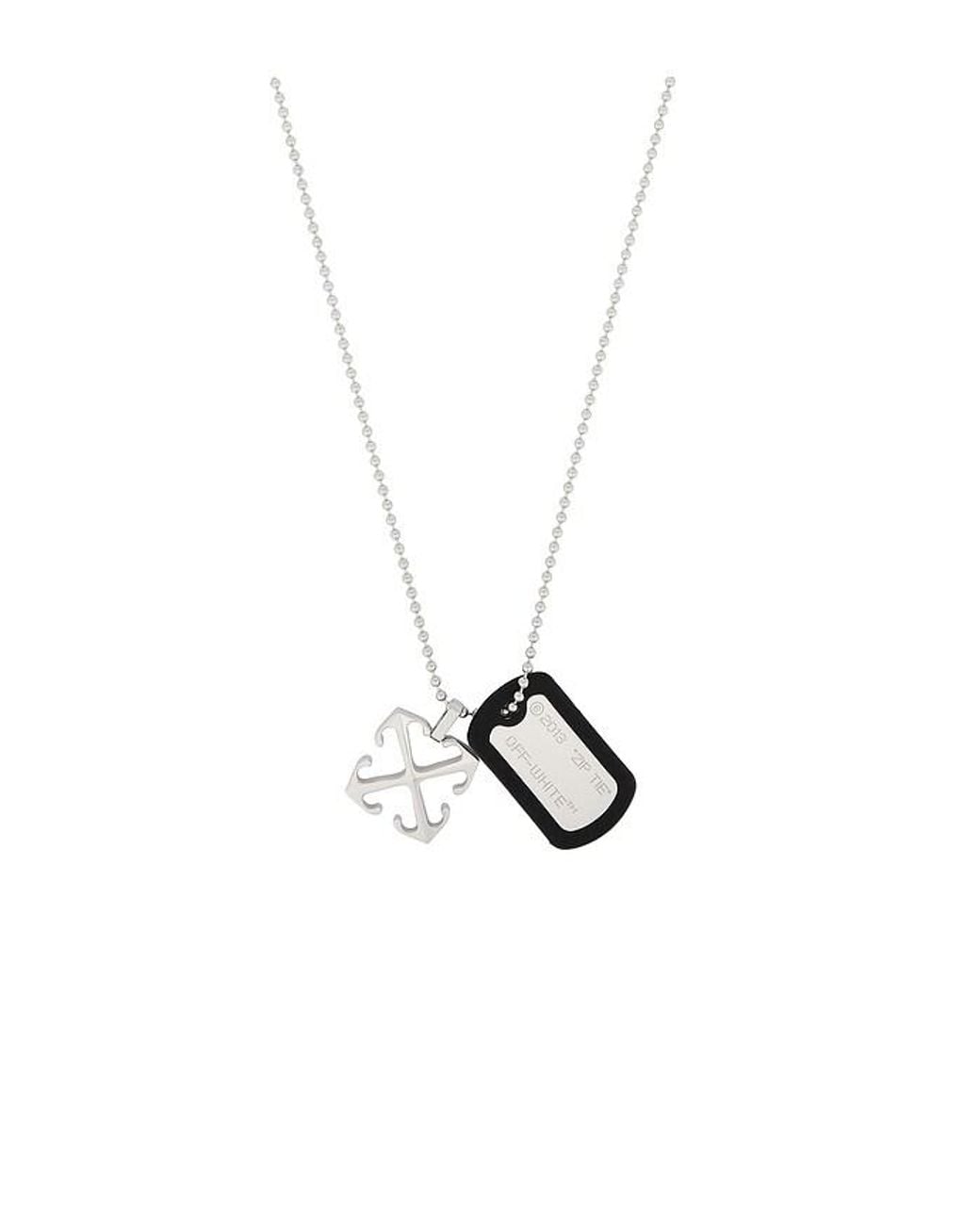 Off-White c/o Virgil Abloh White Zip Tie & Arrow Necklace for men