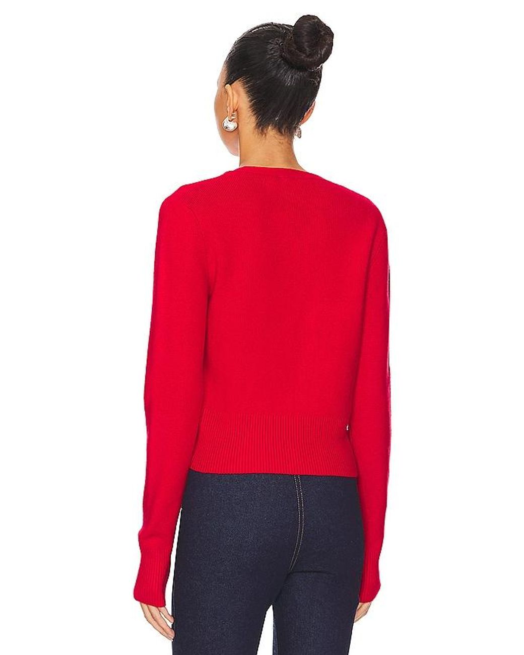 GUIZIO Red Camelie Cardigan Top