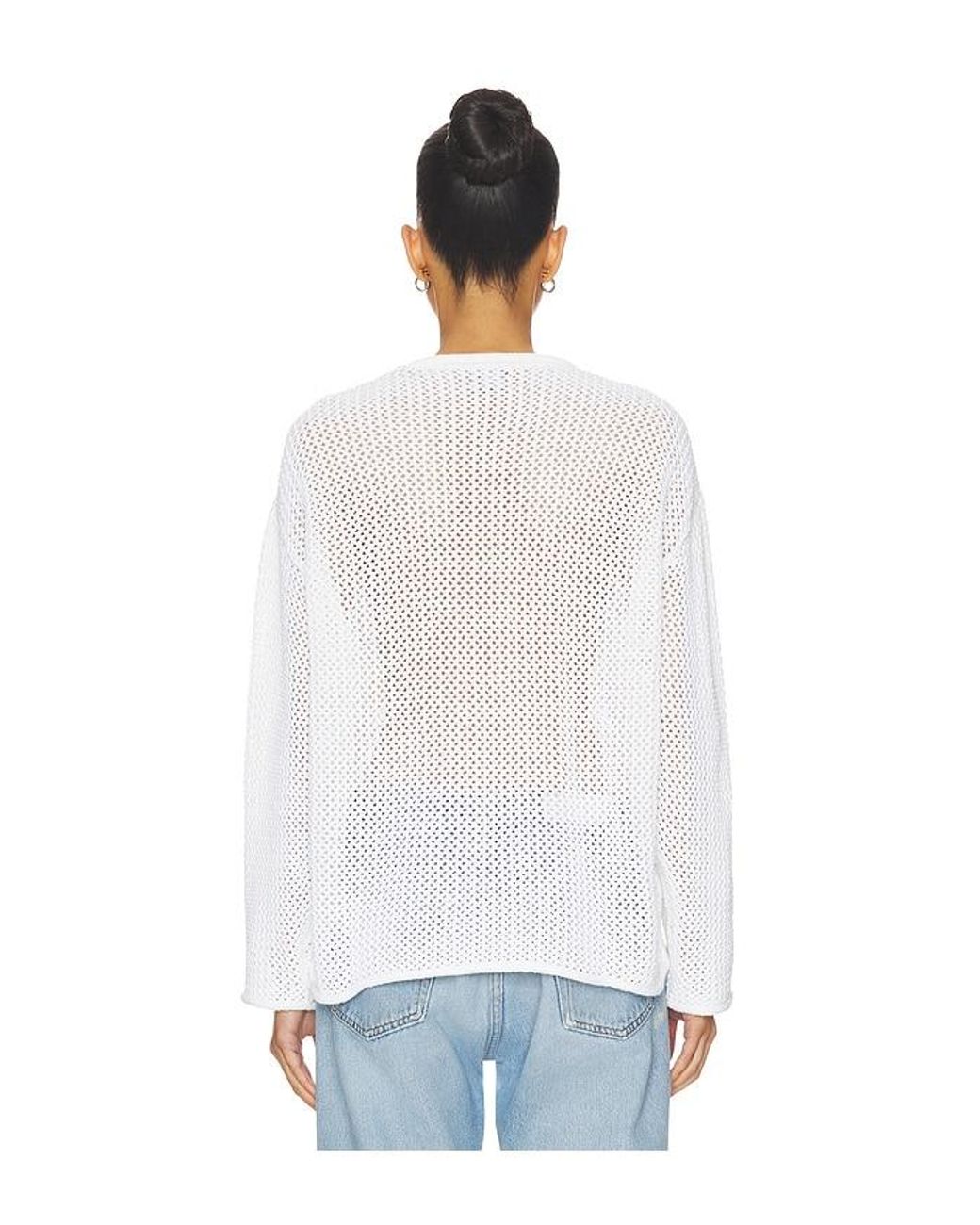 Polo Ralph Lauren White Cotton Blend Crew Neck Pullover Sweater