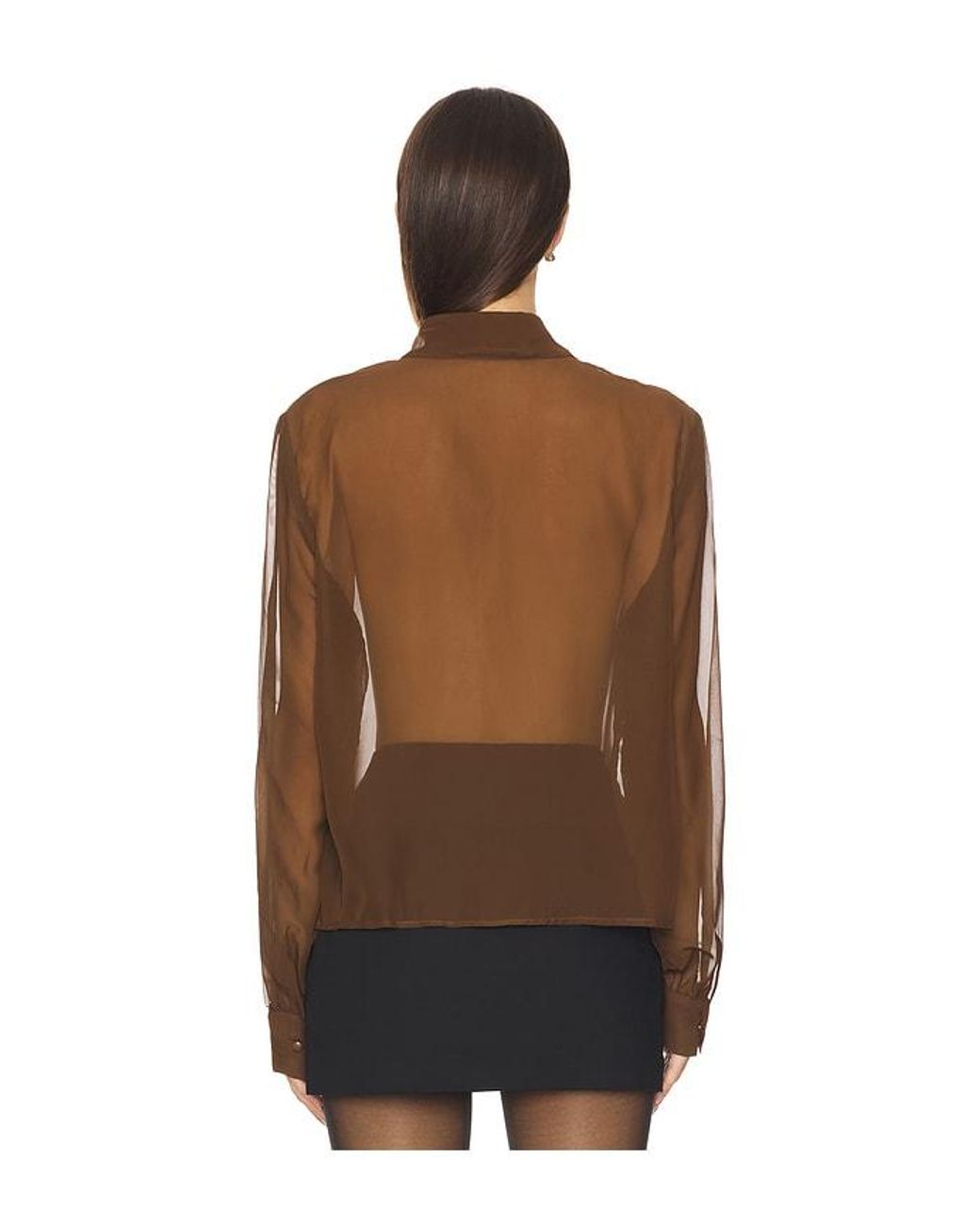 MORE TO COME Brown X Emma Leger Cinrella Sheer Top