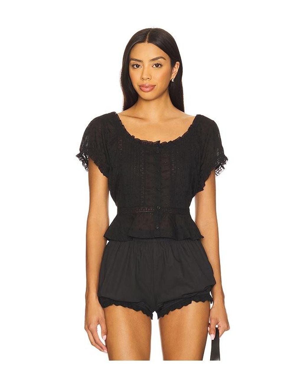 Rixo Black Sandi Top