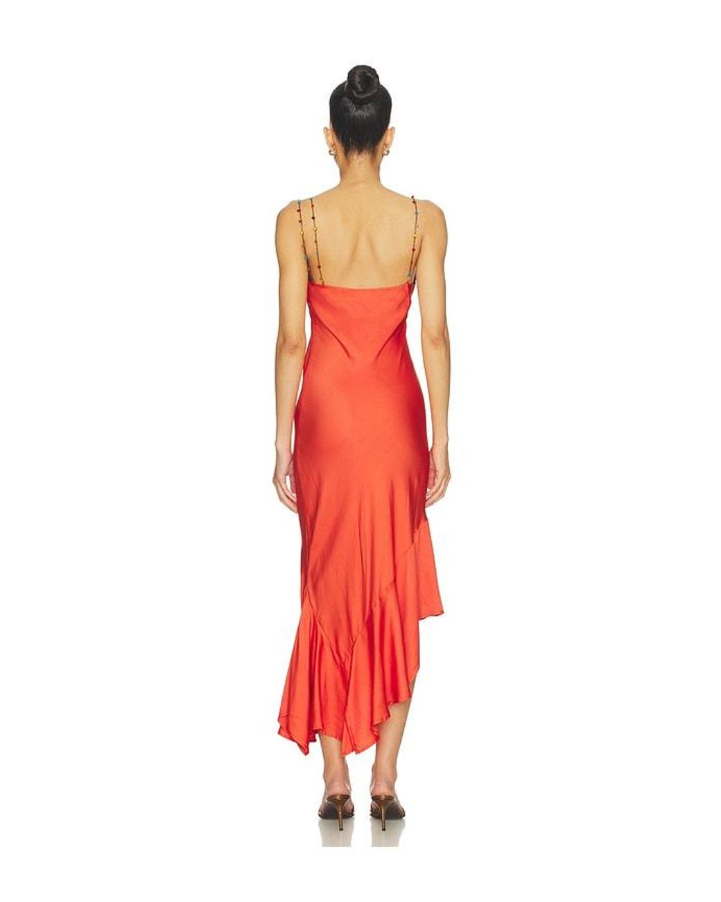 Amanda Uprichard Red Eros Midi Dress
