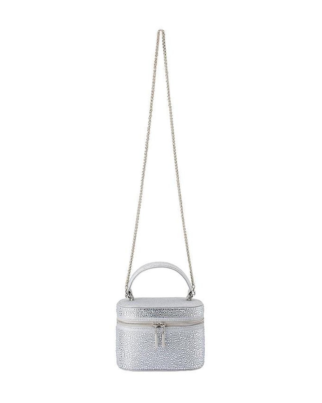 Olga Berg Metallic Beckie Zip Top Crystal Bag