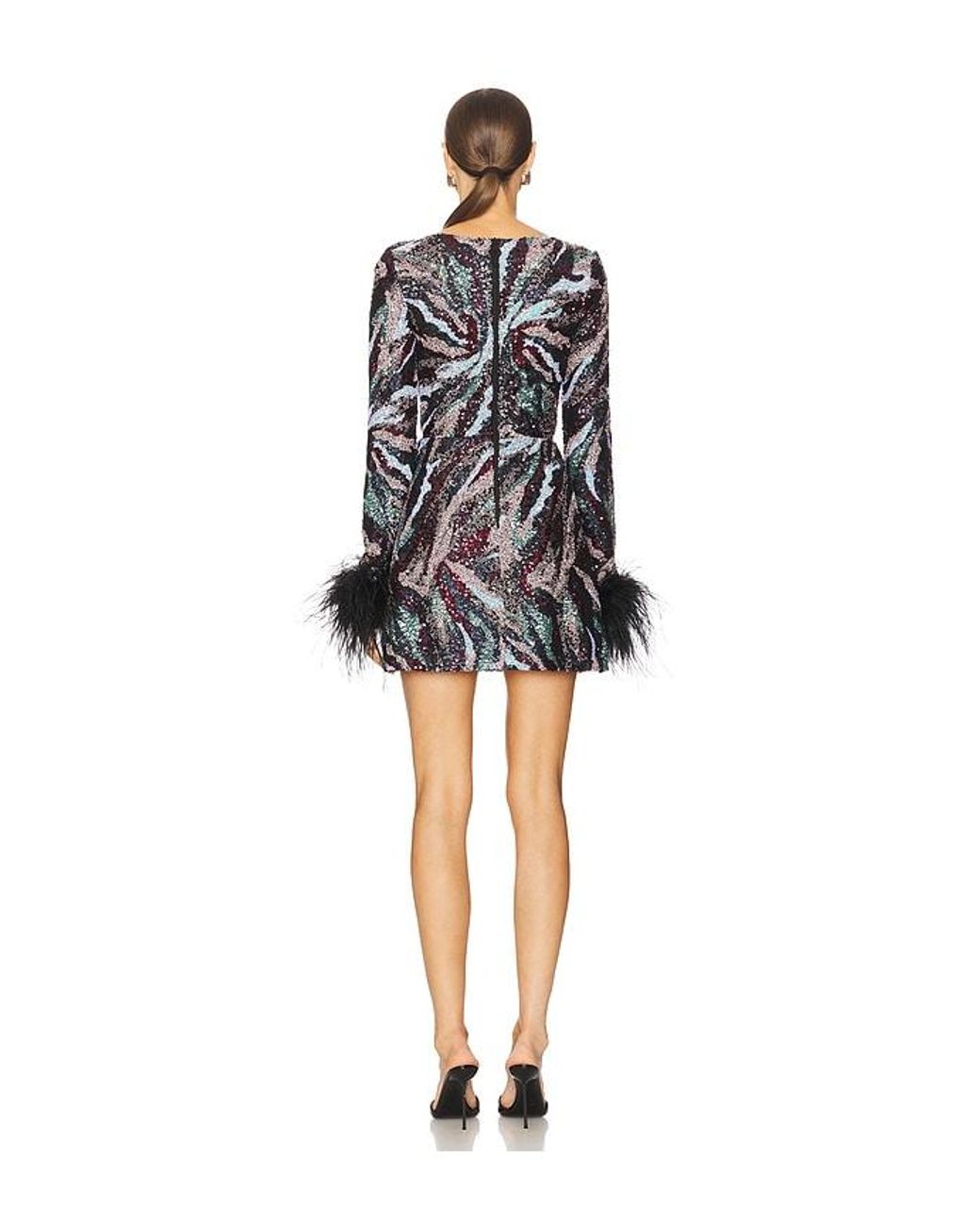 Bronx and Banco Black Tokyo Feather Mini Dress