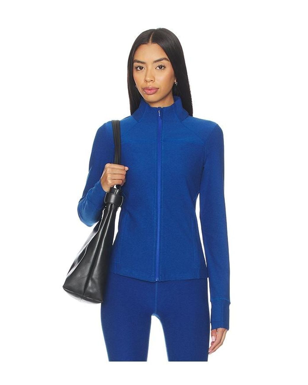 Beyond Yoga Blue Spacedye Trails Active Jacket