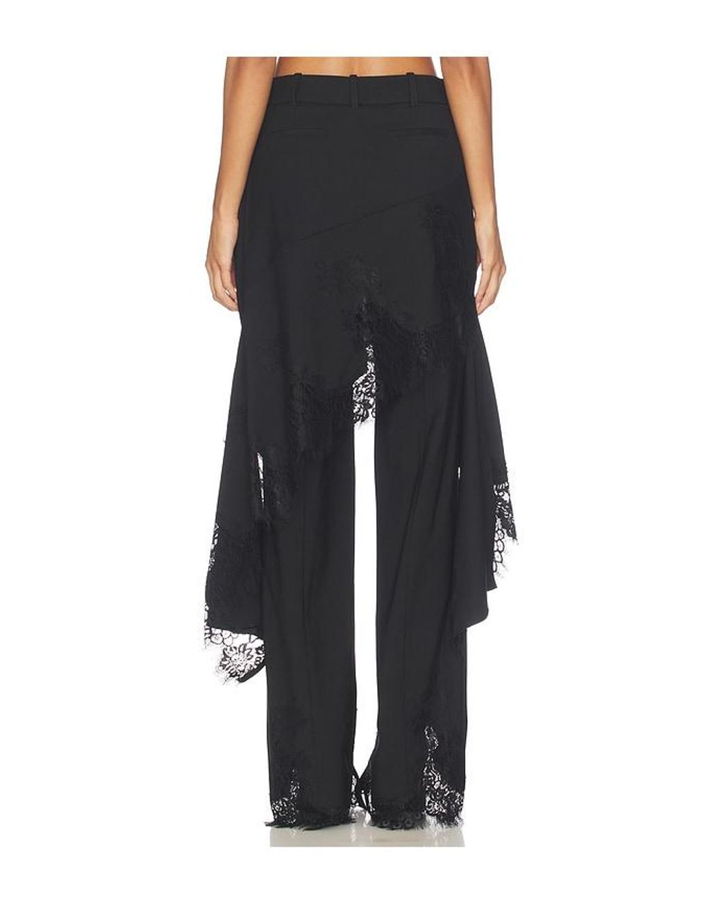 Monse Black Deconstructed Tailored Lace Hem Skirt Trouser